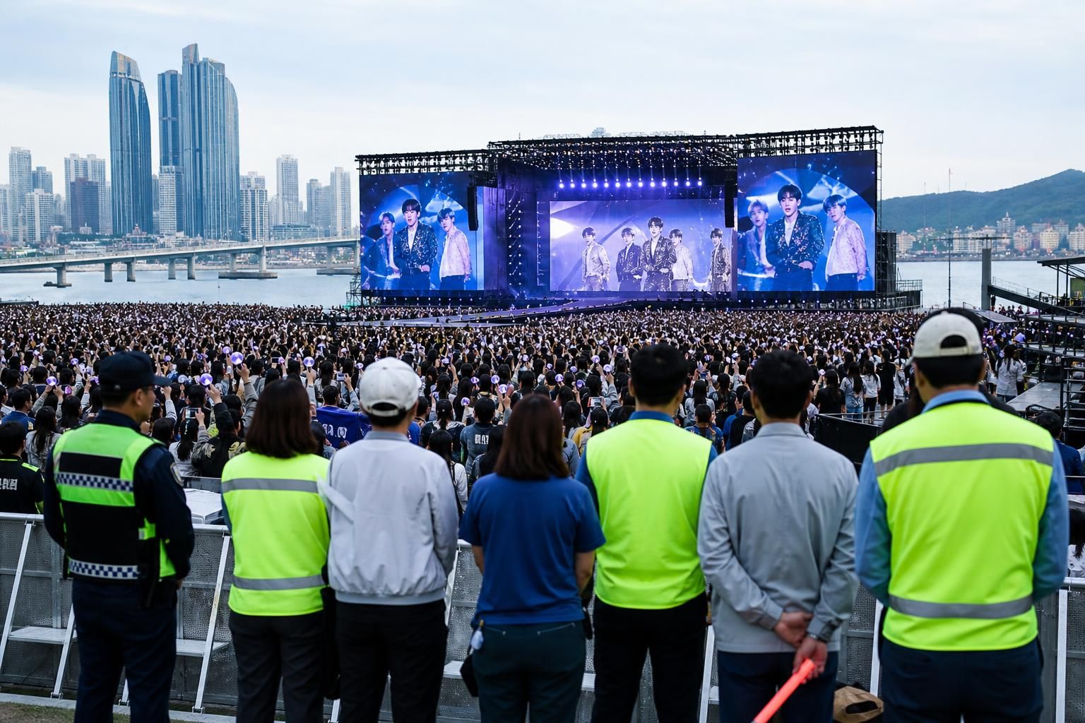 [BTS Busan concert] Image showing the article's key context - At the center of the controversy is the question of public work...