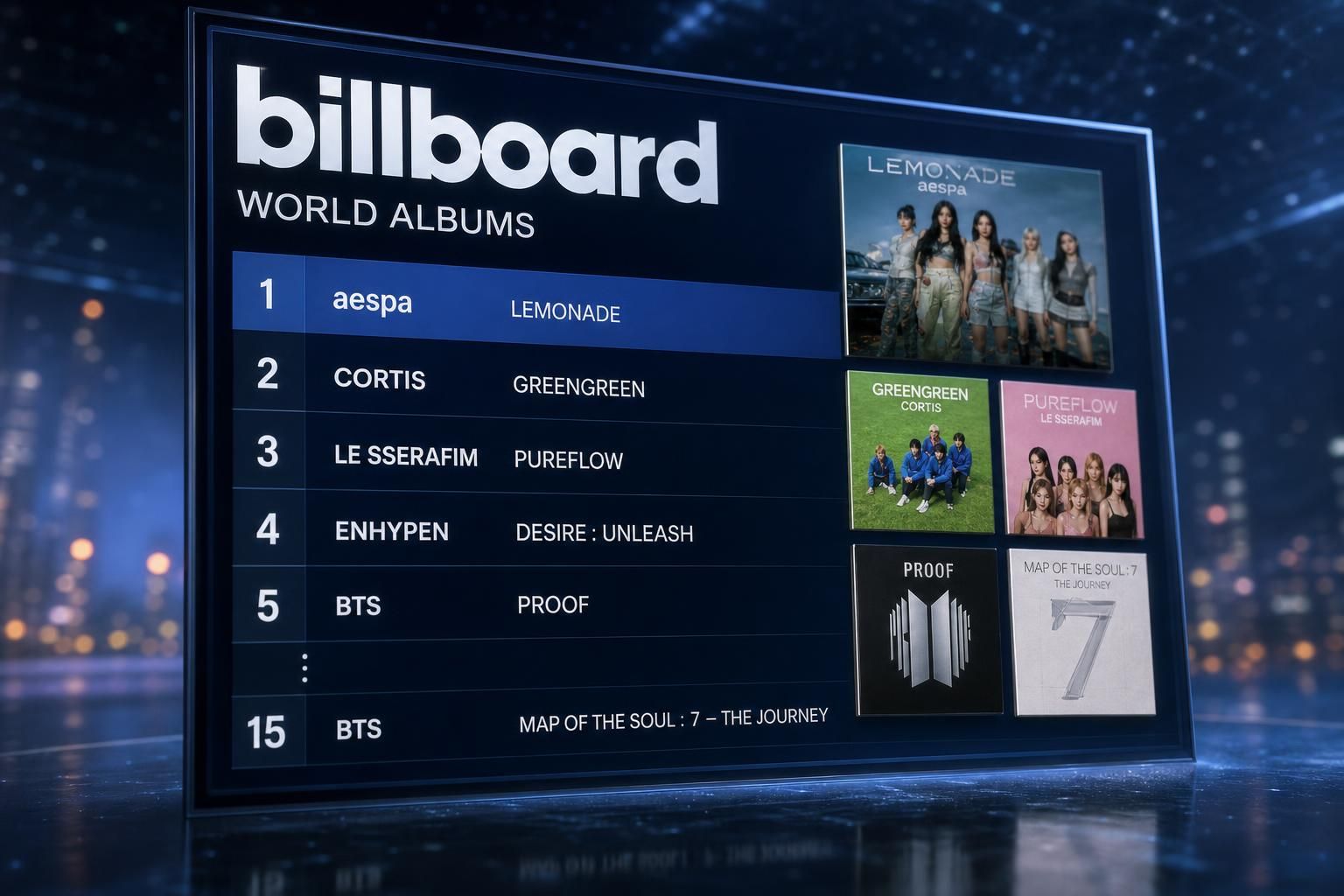 Billboard chart Image showing the article's key context - Several other releases also placed strongly in the top tier. CORTIS...